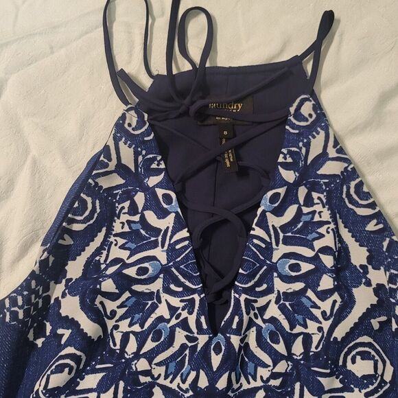 Laundry by Design Size 8 maxi dress blue Print, - Picture 3 of 11